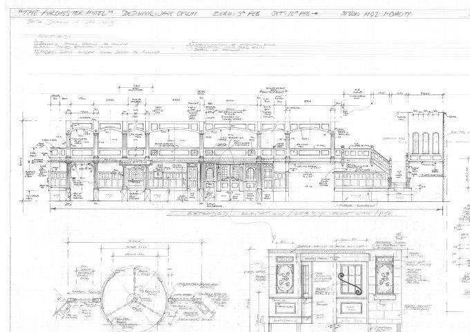 The principle lobby elevation drawing - the pencil didn't stop!