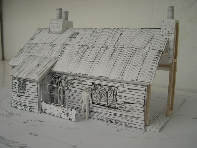 Model for Friedrich's house indicating the dummy nature of the scenery at the right hand end.