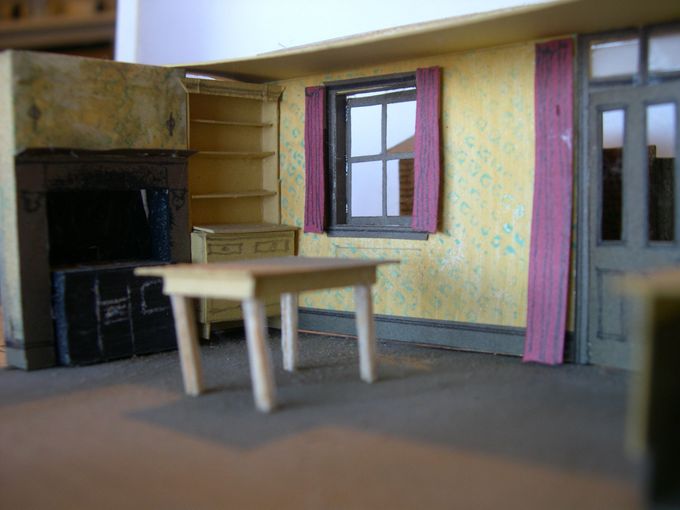 Model of the Edwardian terraced house kitchen. In reality of course this room would have been divided in two and be more cramped.