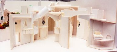 Model detail showing Kitchen and living room (with the MouseHouse - later made as a separate series)