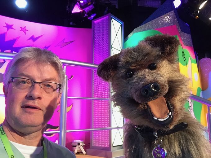 oh....and here's me with the star of the show...Hacker T Dog !
