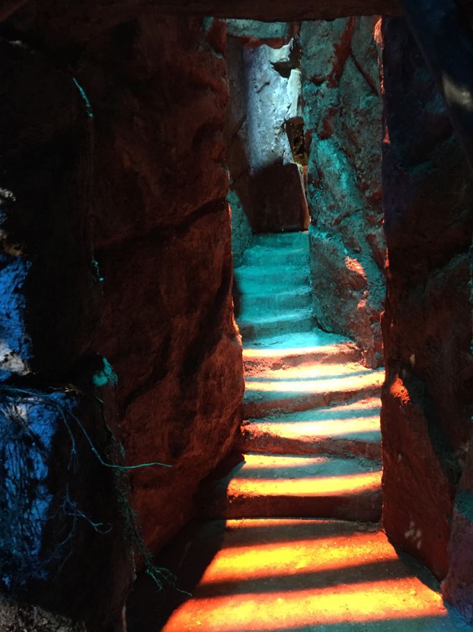 Steps down within the cave system